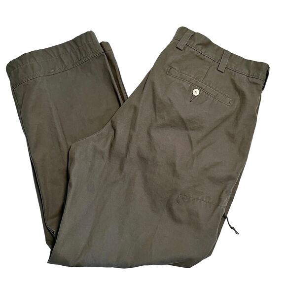 Duluth Trading Pants Size 40 x 30 Green Khaki Chino Cotton - Picture 1 of 13